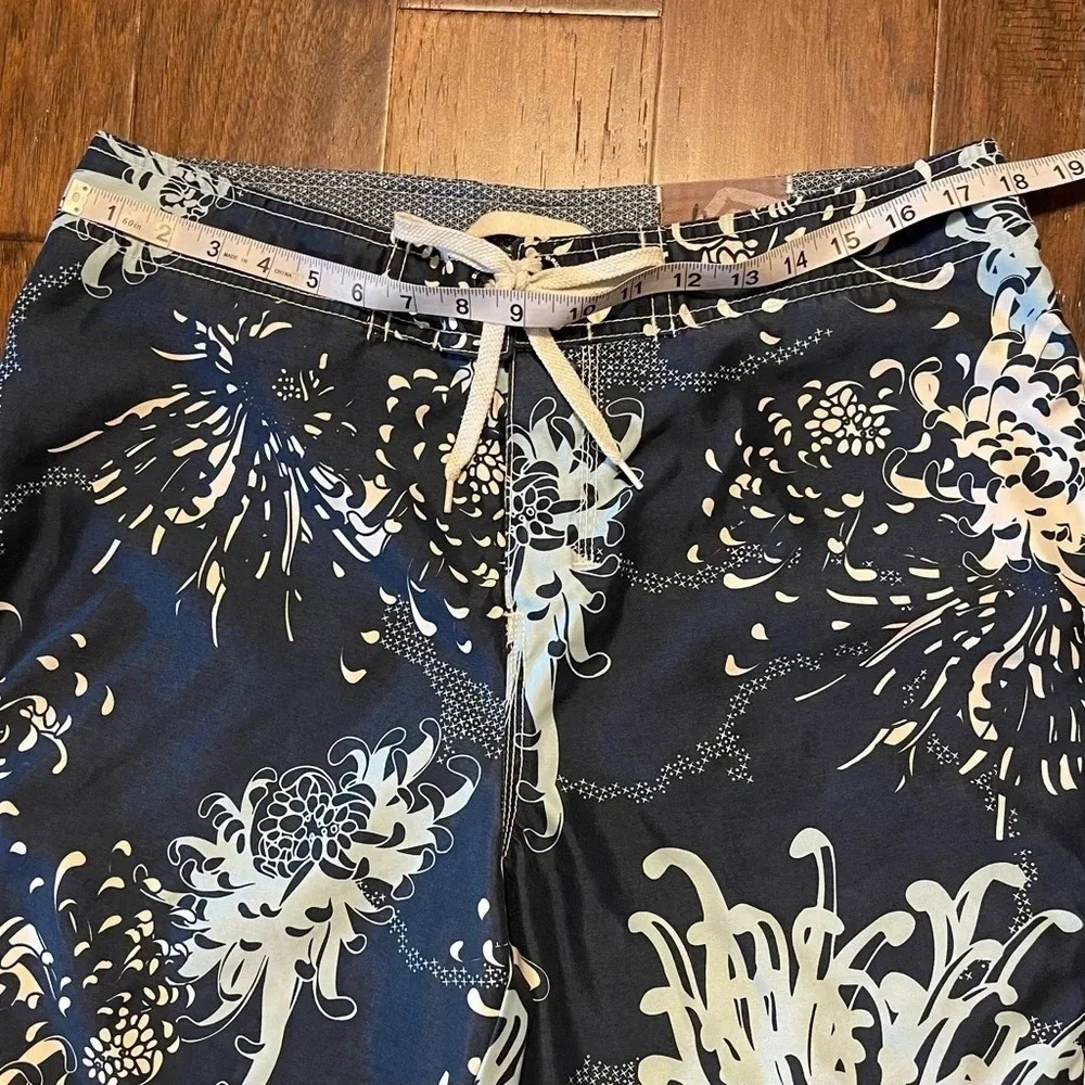 Old Navy Floral Board Shorts Swim Trunks Blue Tropical Beach Summer - Picture 7 of 12
